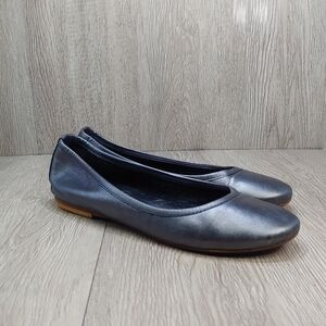 Marta Ray‎ Ballet Flats Round Toe Metallic Petwer Leather EU 36 Padded Foot bed
